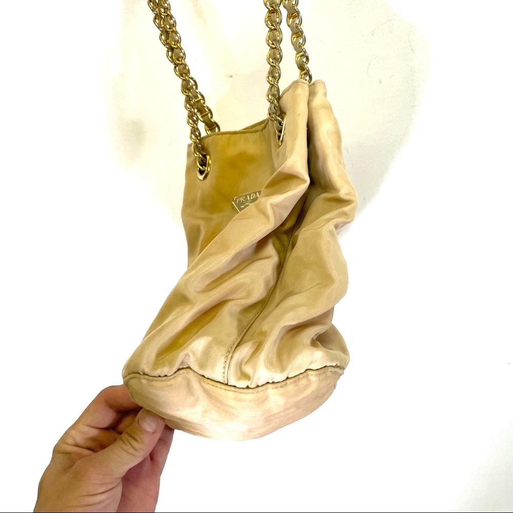 Prada Borsa in Tessuto Catena Panna Made in ITALY Vintage Early 90s - Picture 3 of 9